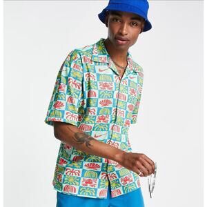 NWT Nike Dri-Fit Men's Spring Break AOP Short Sleeve Button-Up Shirt Size XS